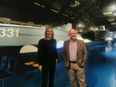 Dame Caroline Dinenage MP and Jason Webb, Deputy General Manager of the National Museum of the Royal Navy